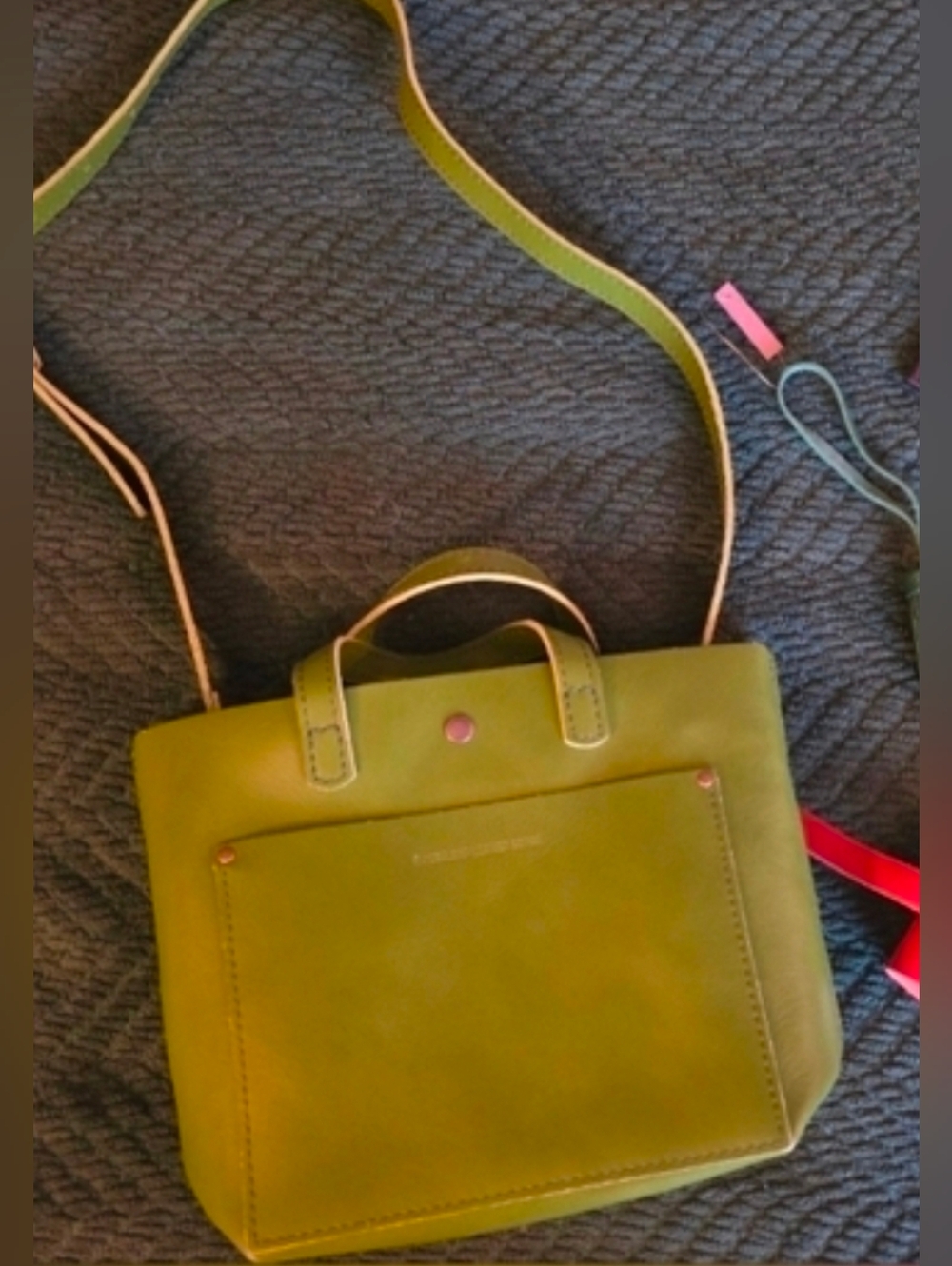 Portland Leather Goods | Small Crossbody Bag Light Green | New!
